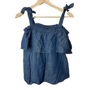 Harlowe & Graham Blue Denim Sleeveless Top Women's Size M